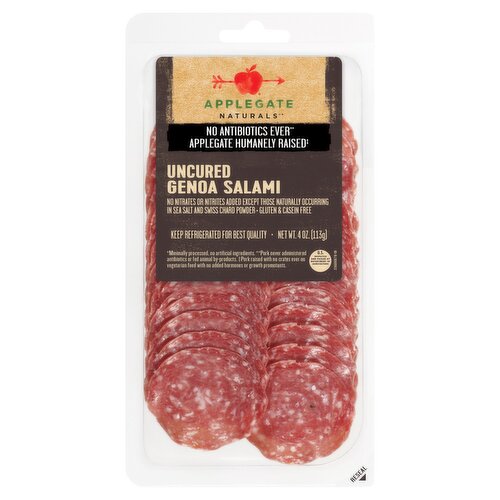 Applegate Naturals Uncured Genoa Salami, 4 oz