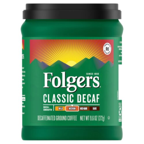 Folgers Classic Decaf Medium Decaffeinated Ground Coffee, 9.6 oz