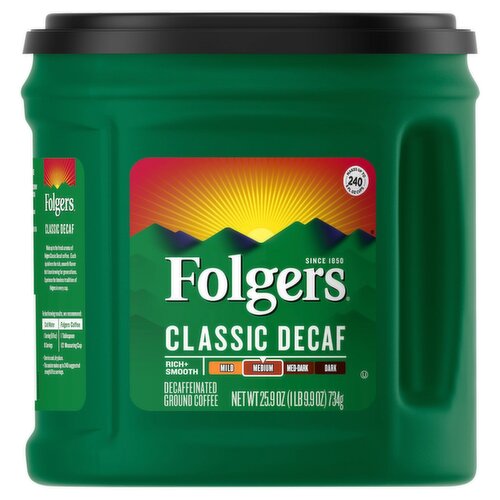 Folgers Classic Decaf Medium Decaffeinated Ground Coffee, 25.9 oz