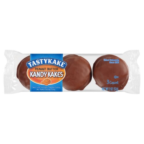 Tastykake Kandy Kakes Peanut Butter Cakes, 3 count, 2 oz