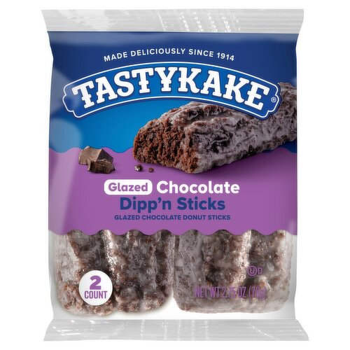 Tastykake Glazed Chocolate Dipp'n Sticks, 2 count, 2.75 oz