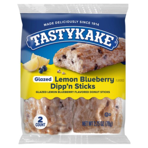 Tastykake Glazed Lemon Blueberry Flavored Dipp'n Sticks, 2 count, 2.75 oz