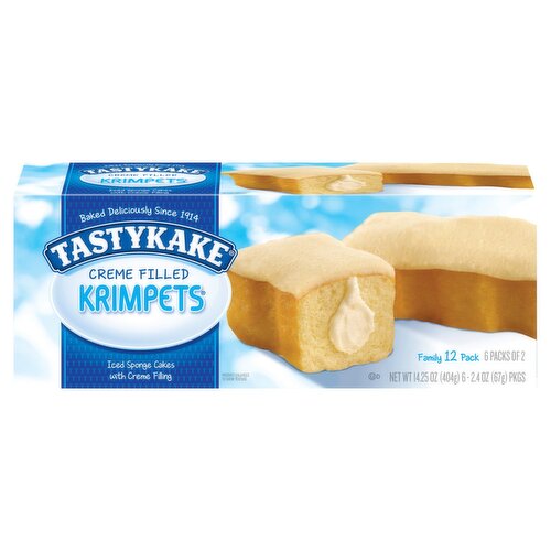 Tastykake Krimpets Creme Filled Sponge Cakes Family Pack, 2.4 oz, 12 count