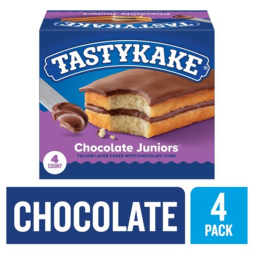 Tastykake Chocolate Juniors Cake, 3 oz, 4 count