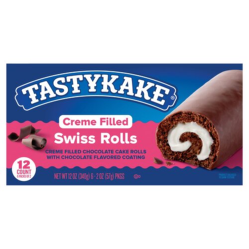 Tastykake Creme Filled Swiss Rolls, 2 oz, 12 count