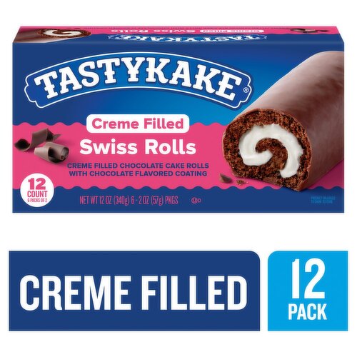 Tastykake Creme Filled Swiss Rolls, 2 oz, 12 count