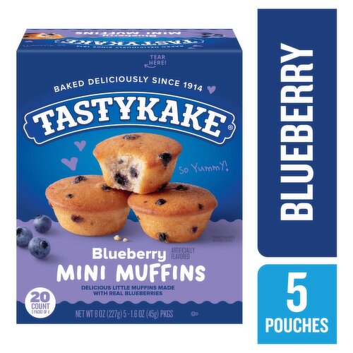 Tastykake Blueberry Mini Muffins, 1.6 oz, 5 count