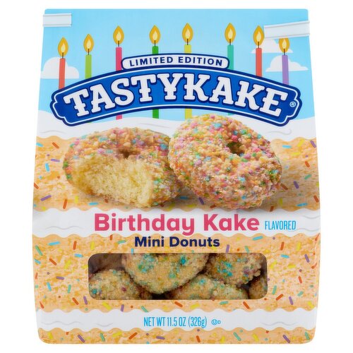 Tastykake Birthday Kake Flavored Mini Donuts Limited Edition, 11.5 oz