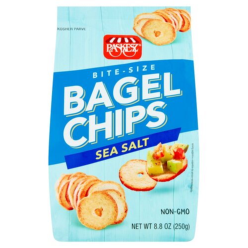Paskesz Bite-Size Sea Salt Bagel Chips, 8.8 oz