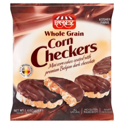 Paskesz Whole Grain Corn Checkers, 1.4 oz