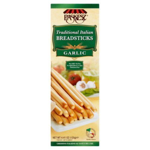 Paskesz Garlic Traditional Italian Breadsticks, 4.41 oz