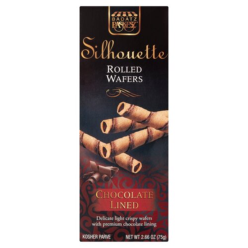 Badatz Paskesz Silhouette Chocolate Lined Rolled Wafers, 2.66 oz