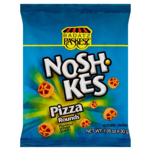 Badatz Paskesz Noshkes Pizza Rounds Flavored Wheat Snacks, 1.05 oz