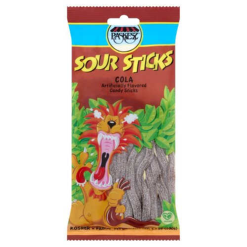 Paskesz Cola Sour Candy Sticks, 3.5 oz