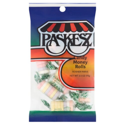 Paskesz Money Rolls Candy, 3.5 oz