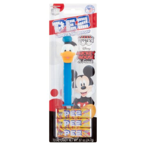 Paskesz Pez Mickey Mouse & Friends Assorted Fruit Candy & Dispenser, .29 oz, 3 count