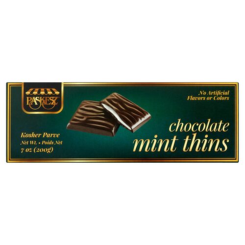 Paskesz Mint Thins Chocolate, 7 oz