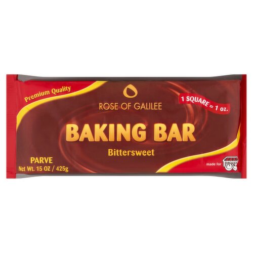 Paskesz Rose of Galilee Bittersweet Baking Bar, 15 oz