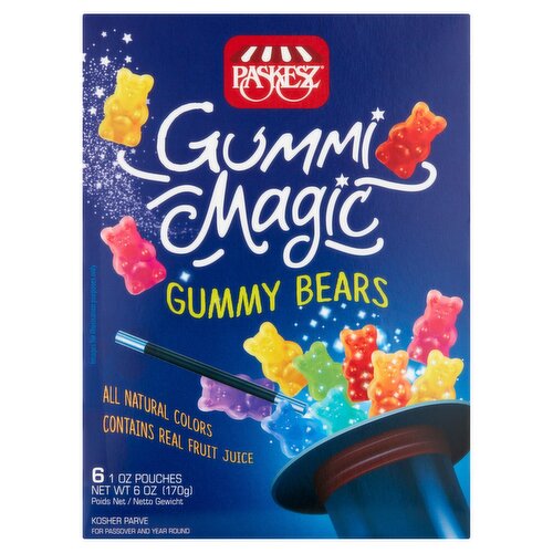 Paskesz Gummi Magic Gummy Bears, 1 oz, 6 count