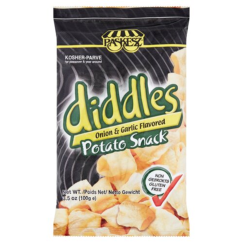 Paskesz Diddles Onion & Garlic Flavored Potato Snack, 3.5 oz