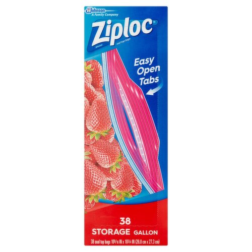 Ziploc Gallon Storage Seal Top Bags, 38 count