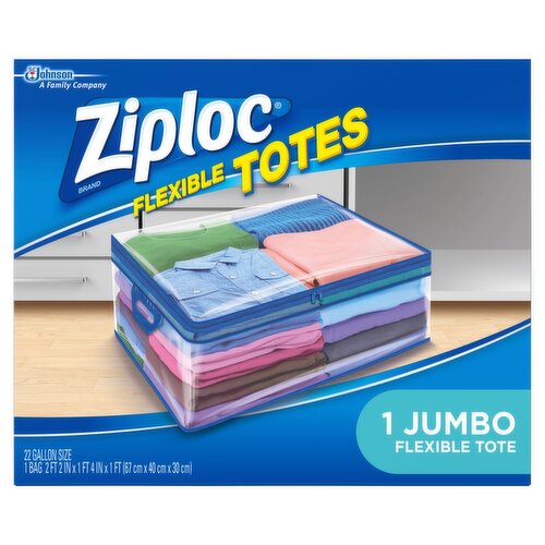 Ziploc 22 Gallon Size Flexible Totes, Jumbo