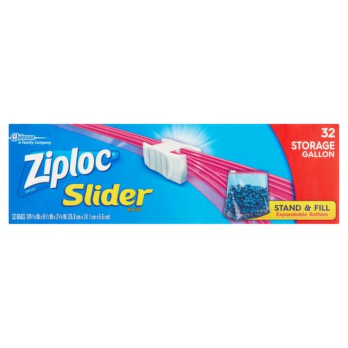 Ziploc Storage Gallon Slider Bags, 32 count