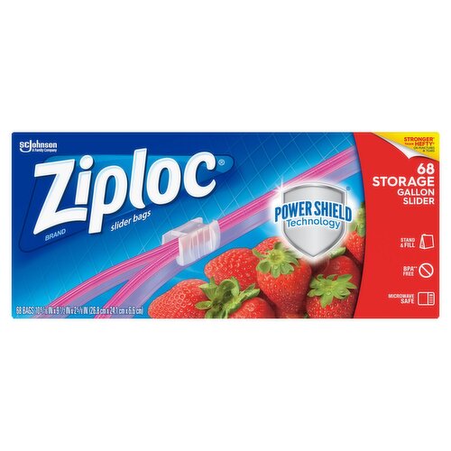 Ziploc Storage Gallon Slider Bags, 68 count