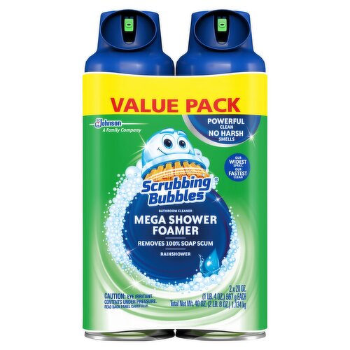 Scrubbing Bubbles Mega Shower Foamer Bathroom Cleaner Value Pack, 20 oz, 2 count