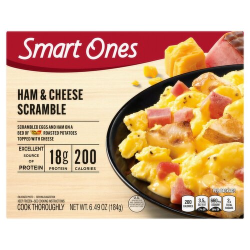 Smart Ones Ham & Cheese Scramble Egg Whites, Ham, Potatoes & Cheese, 6.49 oz Box