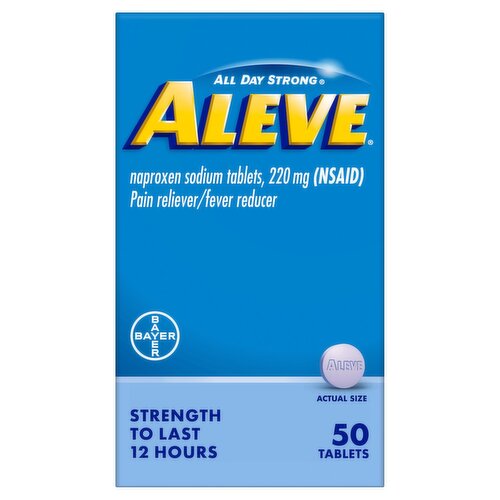 Aleve All Day Strong Naproxen Sodium Tablets, 220 mg, 50 count