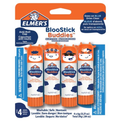 Elmer's Bloostick Buddies Glue Stick, 0.21 oz, 4 count