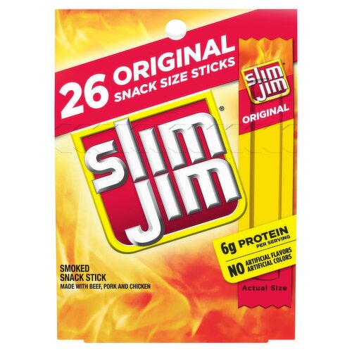 Slim Jim Original Smoked Snack Stick, 0.28 oz, 26 counts