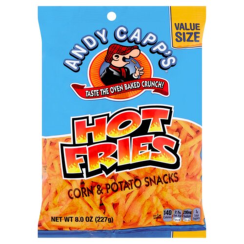 Andy Capp's Hot Fries Corn & Potato Snacks Value Size, 8.0 oz.