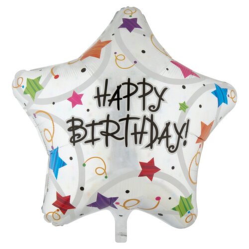 Happy Birthday Stars Mylar Balloon, 32 in