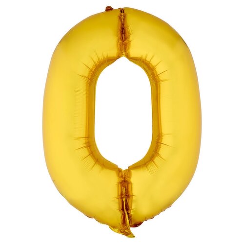 Gold Number 0 Mylar Balloon, 34 in