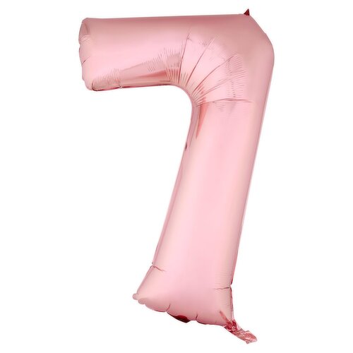 Rose Gold Number 7 Mylar Balloon, 34 in