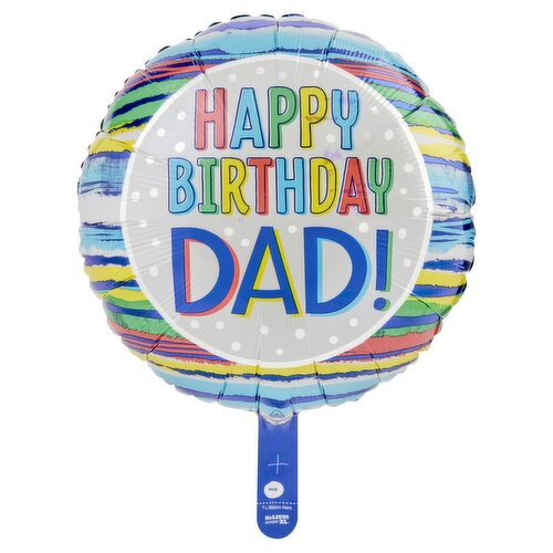 Happy Birthday Dad! Standard Round Decorative Balloon, 17 in, 1 count