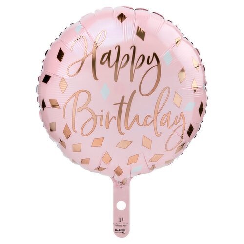 Happy Birthday Standard Round Decorative Balloon, 17in, 1 count