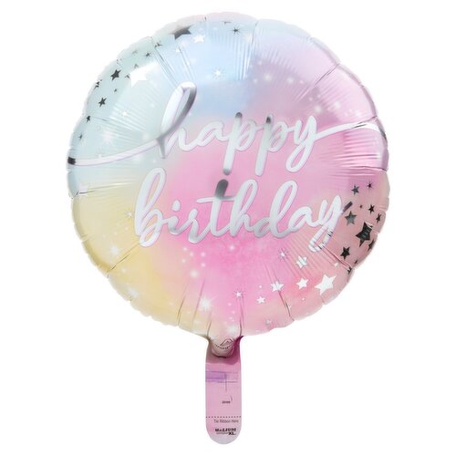 Happy Birthday Standard Round Decorative Balloon, 17in, 1 count
