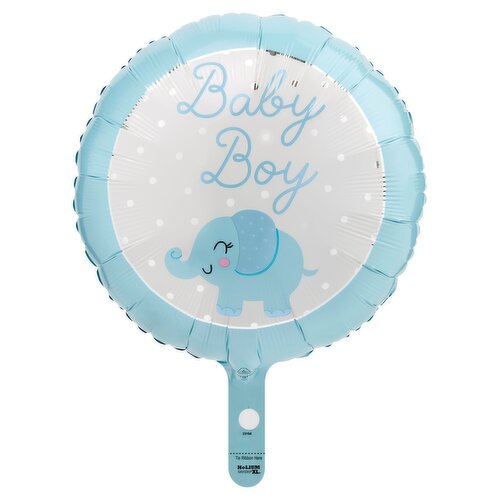 Baby Boy Elephant Standard Round Decorative Balloon, 17 in, 1 count