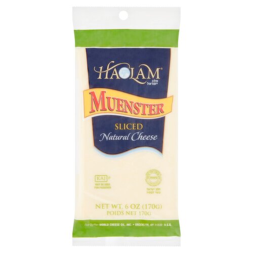 Haolam Muenster Sliced Natural Cheese, 6 oz