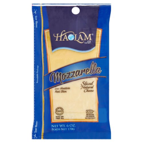 Haolam Mozzarella Sliced Natural Cheese, 6 oz