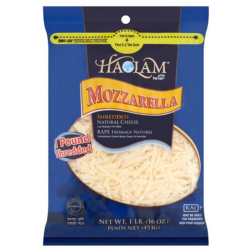 Haolam Mozzarella Shredded Natural Cheese, 16 oz