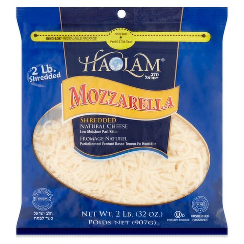 Haolam Mozzarella Shredded Natural Cheese, 2 lb