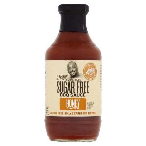 G Hughes Smokehouse Sugar Free Honey Flavored BBQ Sauce, 18 oz