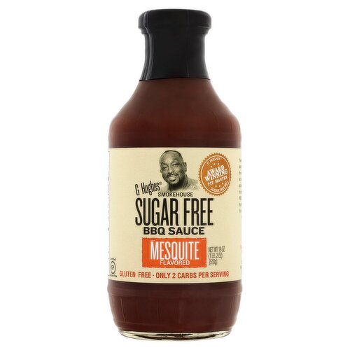 G Hughes Smokehouse Sugar Free Mesquite Flavored BBQ Sauce, 18 oz