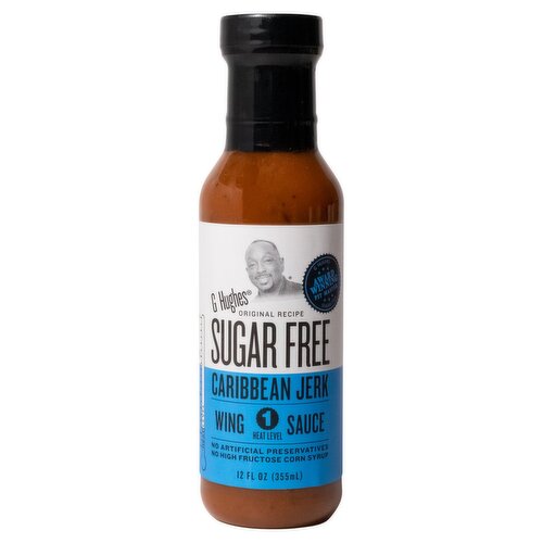 G Hughes Sugar Free Caribbean Jerk Wing Sauce, 12 fl oz