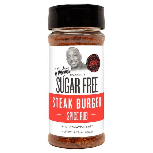 G Hughes Seasoning Sugar Free Steak Burger Spice Rub, 5.75 oz
