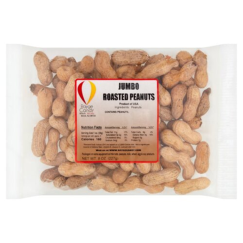 Rayge Candy & Nuts Jumbo Roasted Peanuts, 8 oz
